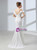 White Mermaid Spaghetti Straps Appliques Prom Dress