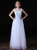 Light Blue Tulle Lace Illusion Back Prom Dress