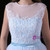 Light Blue Tulle Lace Illusion Back Prom Dress