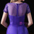 Purple Tulle Short Sleeve Beading Prom Dress