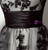 Black Tulle Appliques 3/4 Sleeve Short Prom Dress