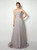 Simple Gray Chiffon Strapless Pleats Prom Dress