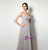 Simple Gray Chiffon Strapless Pleats Prom Dress