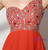 Red Chiffon One Shoulder Beading Crystal Prom Dress