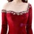 Burgundy Mermaid Velvet Beading Crystal prom Dress