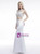 White Two Piece Mermaid Satin Halter Crystal Prom Dress