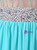 Blue V-neck Chiffon Lace Beading Crystal Prom Dress