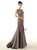 Brown Tulle Mermaid Beading Crystal Prom Dress