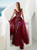 Burgundy Tulle V-neck Backless Crystal Beading Prom Dress