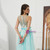 Light Blue Tulle Sequins Beading Prom Dress