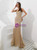 Gold Mermaid Spaghetti Straps Beading Prom Dress