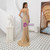 Gold Mermaid Spaghetti Straps Beading Prom Dress