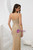 Gold Mermaid Spaghetti Straps Beading Prom Dress