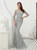 Gray Heavy Beading Sequins Long Sleeve Prom Dress