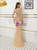 Gold Mermaid Beading Sequins Long Sleeve Prom Dress