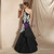 Black Mermaid Lace One Shoulder White Appliques Prom Dress