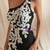 Black Mermaid Lace One Shoulder White Appliques Prom Dress