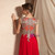 A-Line Red Chiffon Appliques Sleeveless Prom Dress