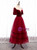 Tulle Velvet Short Sleeve Prom Dress