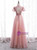 Tulle Sequins High Neck Backless Prom Dress