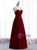 Amazing Burgundy Velvet Spaghetti Straps Prom Dress