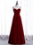 Amazing Burgundy Velvet Spaghetti Straps Prom Dress