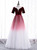 Burgundy Tulle Velvet Short Sleeve V-neck Prom Dress