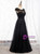 Black Tulle Appliques Backless Beading prom Dress