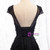 Black Tulle Appliques Backless Beading prom Dress