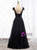 Black Tulle Appliques Backless Beading prom Dress