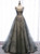A-Line Gray Tulle Sequins Prom Dress