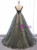 A-Line Gray Tulle Sequins Prom Dress