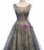 A-Line Gray Tulle Sequins Prom Dress