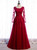 Tulle Appliques Long Sleeve Bateau Prom Dress