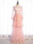 Pink Tulle Embroidery Sequins Long Sleeve Prom Dress