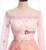 Pink Tulle Embroidery Sequins Long Sleeve Prom Dress