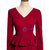 V-neck Long Sleeve Burgundy Prom Dress