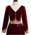 Burgundy V-neck Long Sleeve Lace Prom Dress