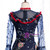 Navy Blue Tulle Embroidery Long Sleeve Prom Dress