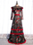 Black Tulle Embroidery Long Sleeve Prom Dress