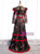 Black Tulle Embroidery Long Sleeve Prom Dress