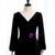 Long Sleeve V-neck Velvet Button Prom Dress