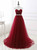 Burgndy Tulle Sweetheart Beading Floor Length Prom Dress