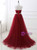 Burgndy Tulle Sweetheart Beading Floor Length Prom Dress