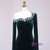 Green Mermaid Velvet Long Sleeve Crystal Prom Dress