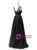 Black Tulle Leaf Sequins Prom Dress With Belt