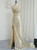 Gold Mermaid Sequins Strapless Pleats Prom Dress