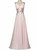 Pink Chiffon V-neck Backless Pleats Crystal Prom Dress