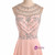 Pink Chiffon Beading Crystal Prom Dress