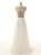 White Chiffon Beading Crystal Prom Dress